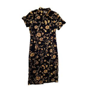 Vintage Amanda Smith Dresses Velvet Floral Dress